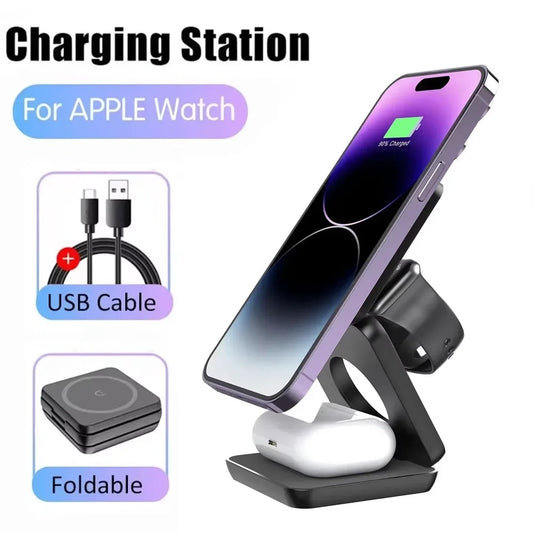 MagStand 3-in-1 Oplaadstation | Magnetisch laden voor iPhone, AirPods en Apple Watch
